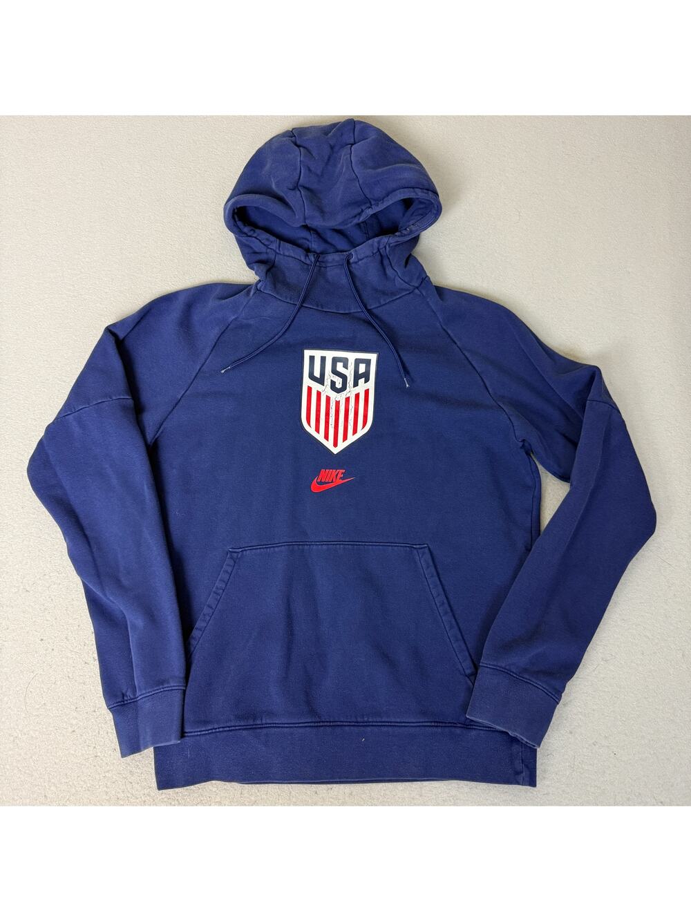 Nike USA Soccer Team Crest Pullover Hoodie Blue Men's Size Medium M